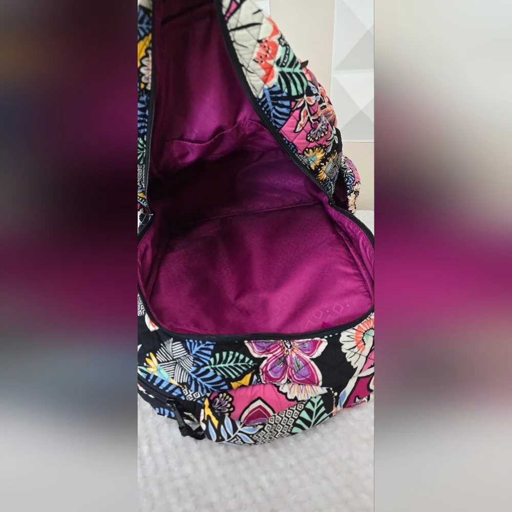 Vera Bradley Quilted Cotton Backpack Floral Multicolor Travel School Bag